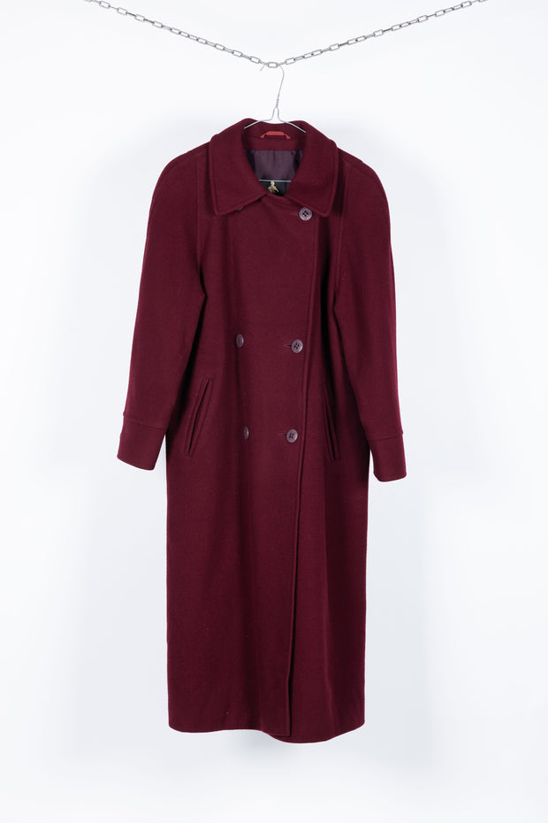 Burgundy vintage wool coat