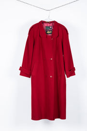 Deep red wool coat