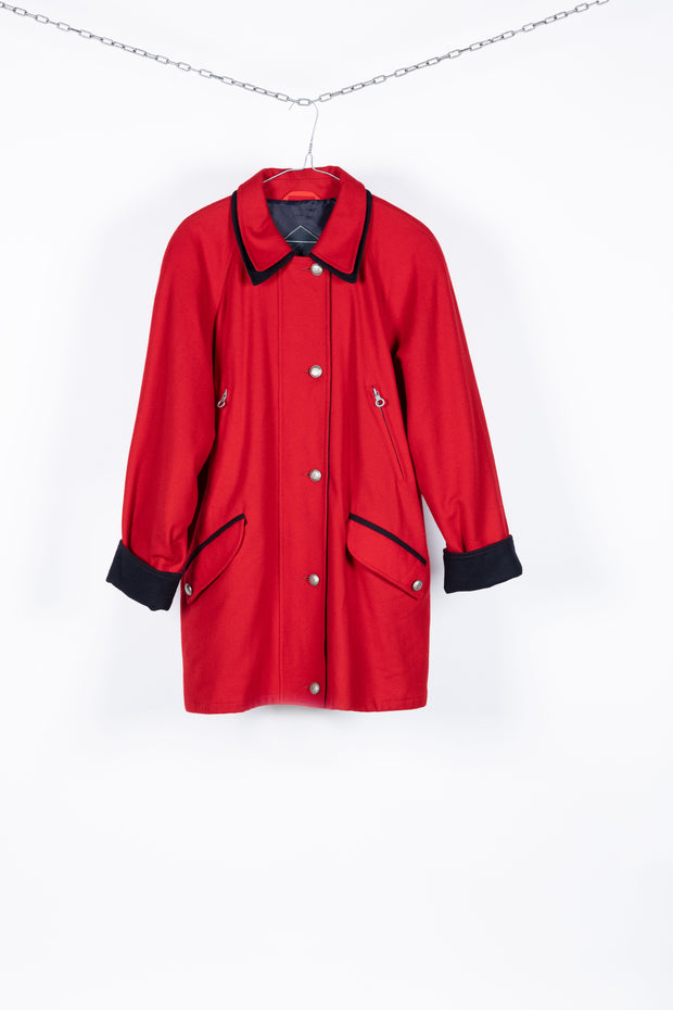 Red boxy wool jacket