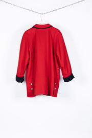 Red boxy wool jacket