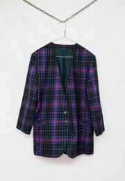 Checked wool blazer