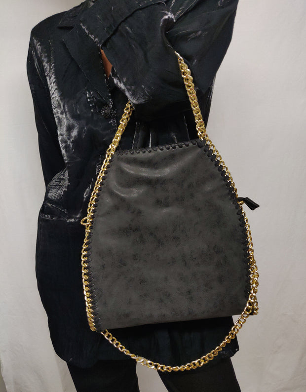 Dark grey chain bag