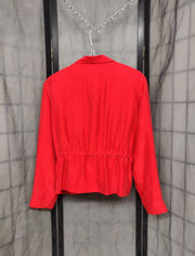 Red silk blazer