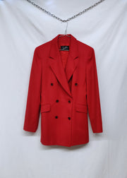 Red classic wool blazer