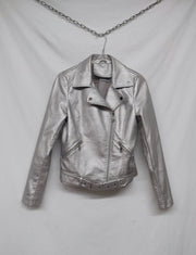 Silver biker jacket