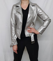 Silver biker jacket