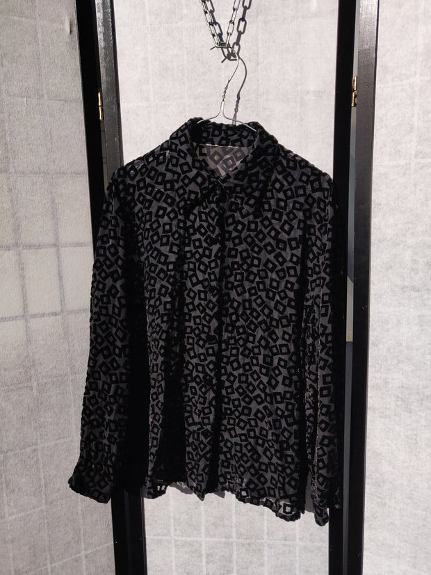 Black velvet shirt