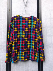 Colorful houndstooth blazer