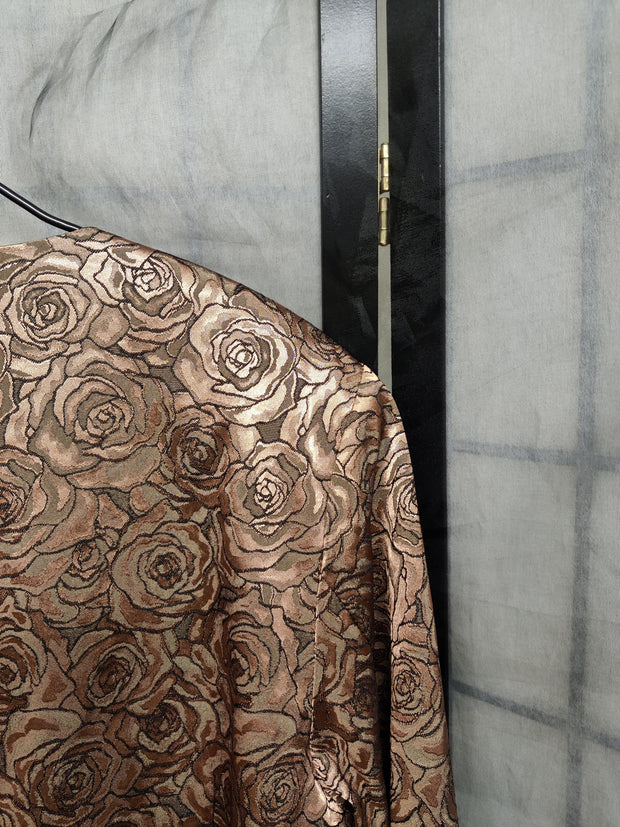 Bronze rose print blazer