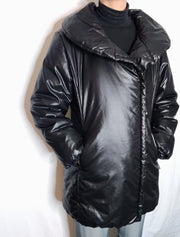 Black shiny quilted jacket