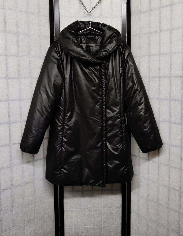 Black shiny quilted jacket