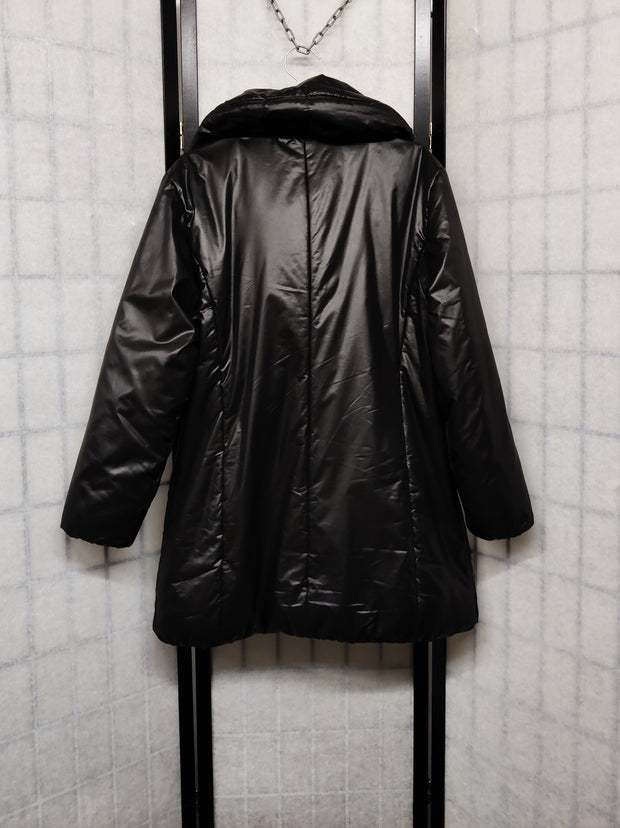 Black shiny quilted jacket