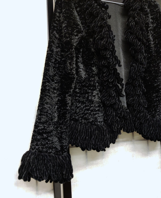 Black furry velvet blazer