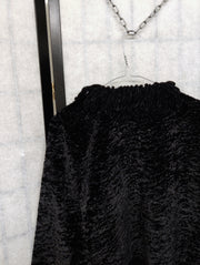 Black furry velvet blazer