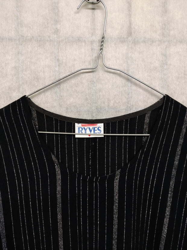 Black shirt with silver stripes