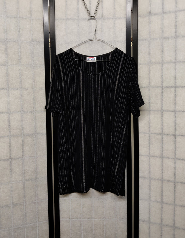 Black shirt with silver stripes