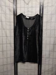 Black velvet vest