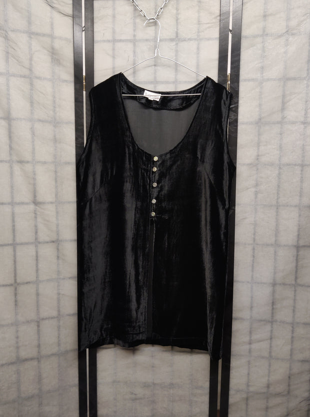 Black velvet vest