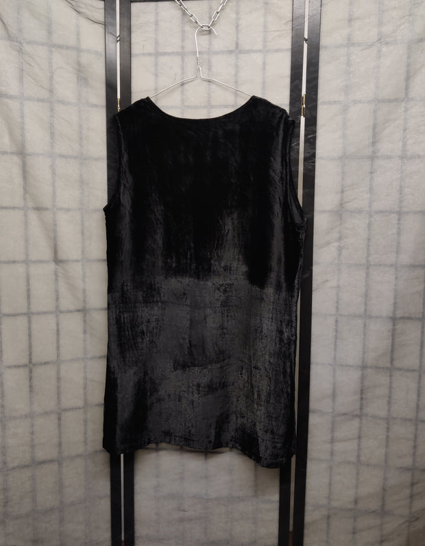 Black velvet vest