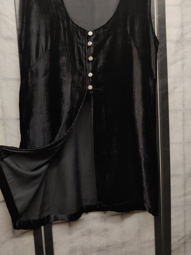 Black velvet vest