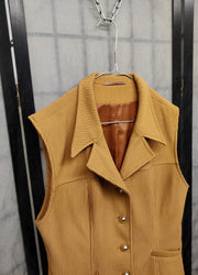 Camel sleeveless collar shirt