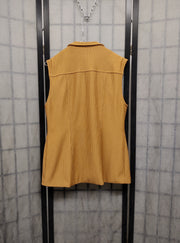 Camel sleeveless collar shirt