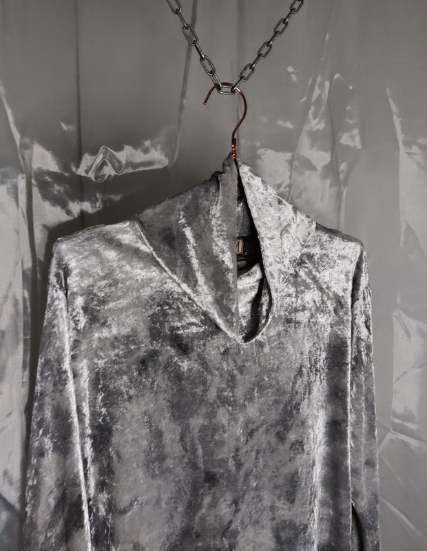 Silver velvet shirt