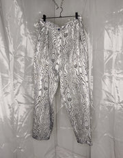 Shiny metal print pants