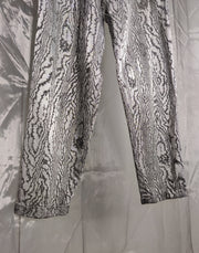 Shiny metal print pants