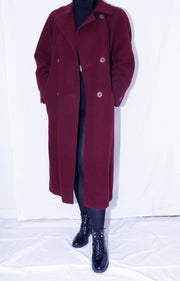 Burgundy vintage wool coat