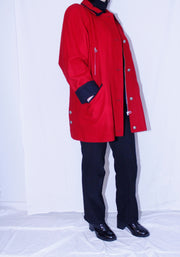 Red boxy wool jacket